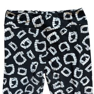 LuLaRoe Halloween Teeth Leggings Tall & Curvy Plus Size Black Women's Fall